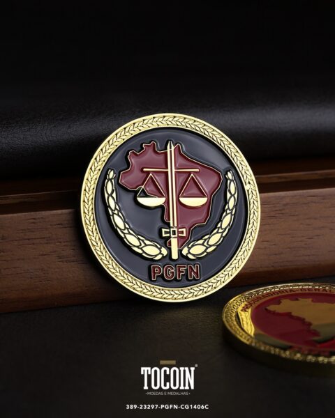 Moeda corporativa personalizada (challenge coin) – presente para funcionários e empresas – 389-23297-PGFN-CG1406C