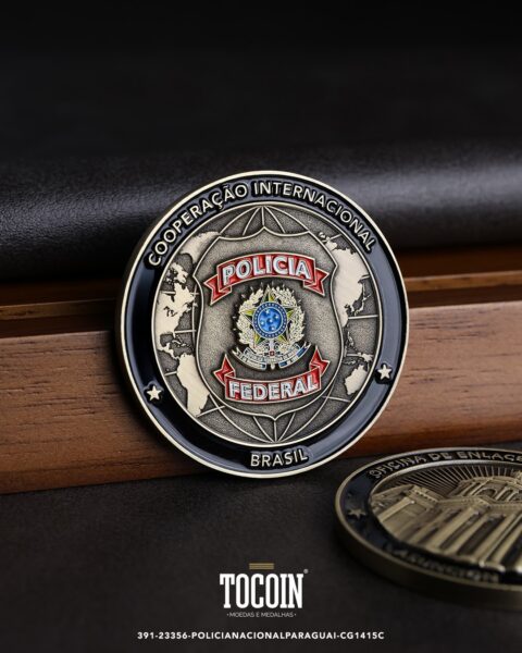 Moeda militar personalizada – challenge coin – 391-23356-POLICIANACIONALPARAGUAI-CG1415C