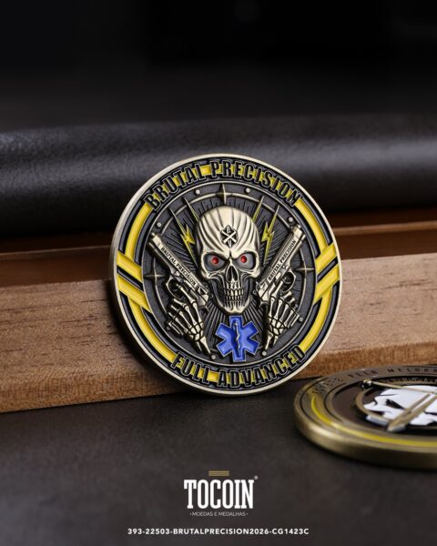 Moeda corporativa personalizada (challenge coin) – presente para funcionários e empresas – 393-22503-BRUTALPRECISION2026-CG1423C