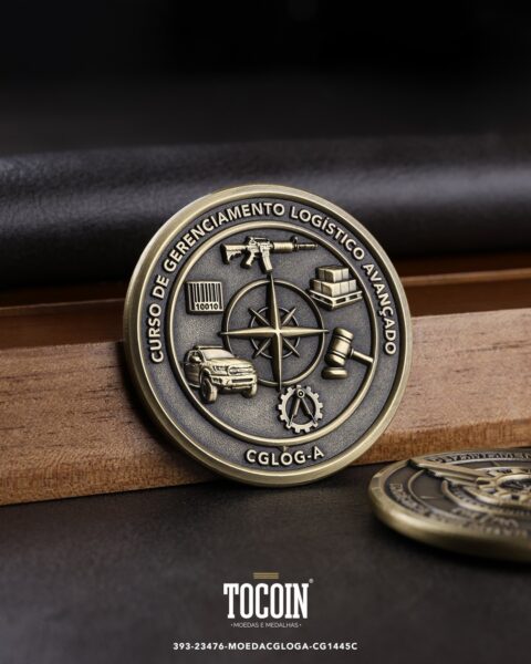 Moeda militar personalizada – challenge coin – 393-23476-MOEDACGLOGA-CG1445C