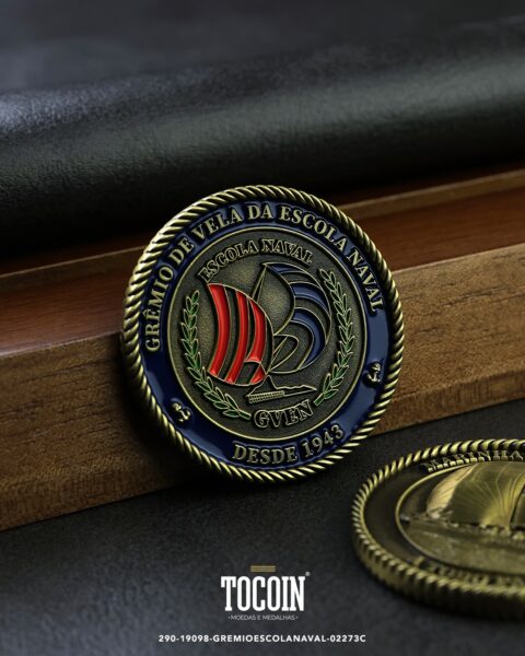 Moeda militar personalizada – challenge coin – 290-19098-GREMIOESCOLANAVAL-02273C