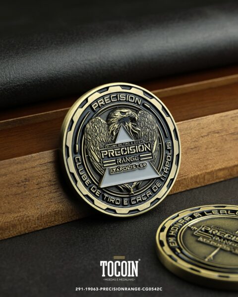 Moeda corporativa personalizada (challenge coin) – presente para funcionários e empresas – 291-19063-PRECISIONRANGE-CG0542C