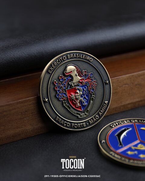 Moeda militar personalizada – challenge coin – 291-19305-OFFICIERDELIAISON-CG0556C