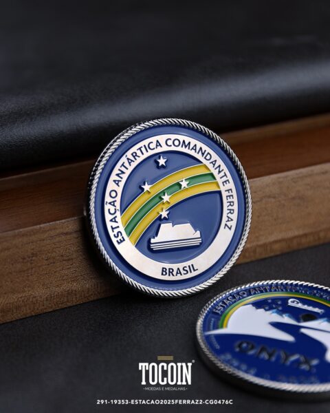 Moeda militar personalizada – challenge coin – 291-19353-ESTACAO2025FERRAZ2-CG0476C