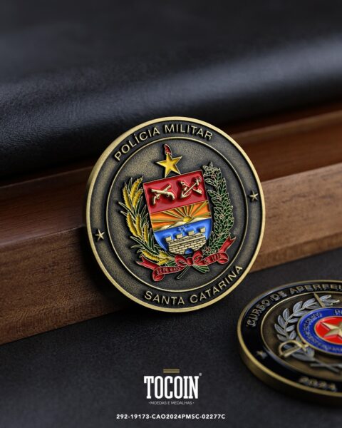 Moeda militar personalizada – challenge coin – 292-19173-CAO2024PMSC-02277C