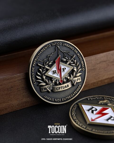 Moeda militar personalizada – challenge coin – 293-18059-BRPMPE-CG0558C