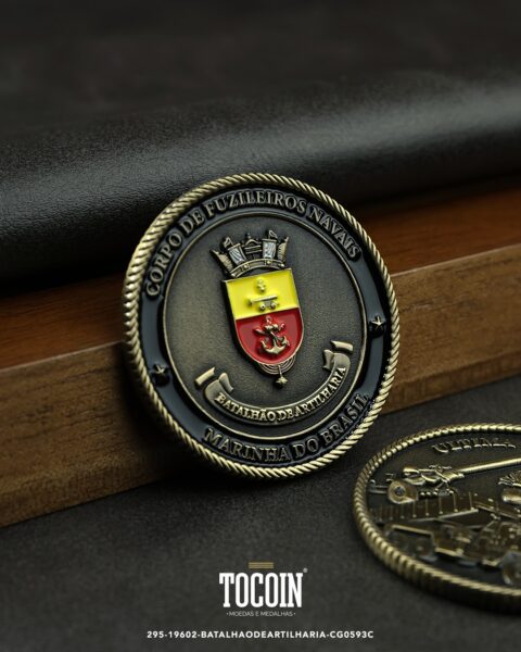 Moeda militar personalizada – challenge coin – 295-19602-BATALHAODEARTILHARIA-CG0593C