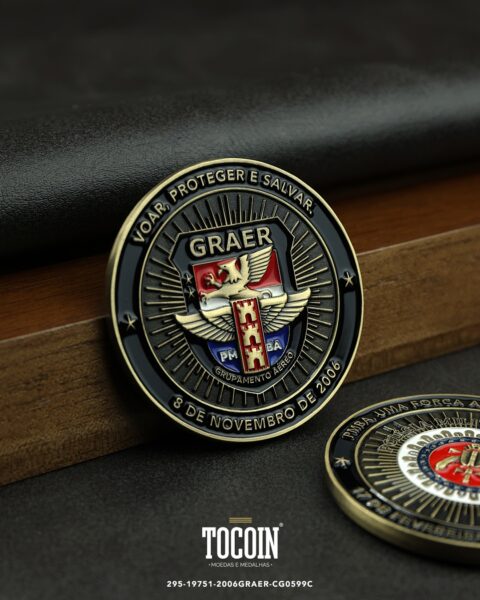 Moeda militar personalizada – challenge coin – 295-19751-2006GRAER-CG0599C
