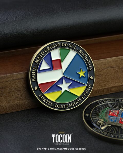 Moeda militar personalizada – challenge coin – 297-19616-TURMACELPMROQUE-CG0583C