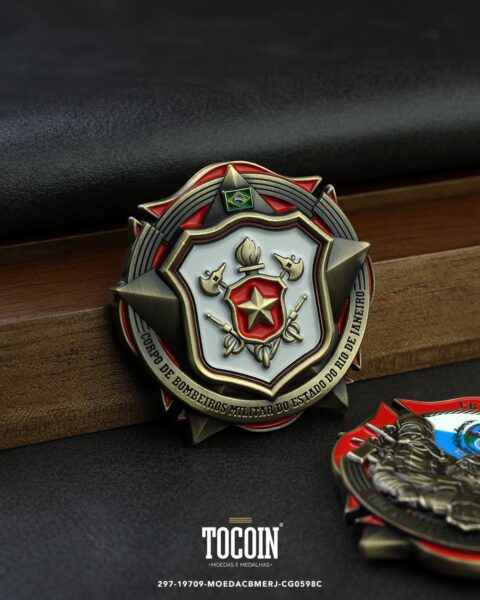 Moeda militar personalizada – challenge coin – 297-19709-MOEDACBMERJ-CG0598C
