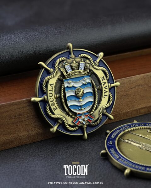 Moeda militar personalizada – challenge coin – 298-19927-COINESCOLANAVAL-02312C