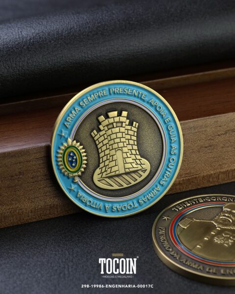 Moeda militar personalizada – challenge coin – 298-19986-ENGENHARIA-00017C