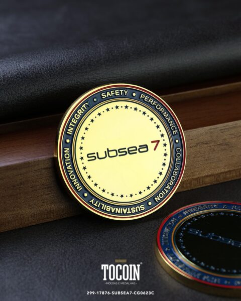 Moeda corporativa personalizada (challenge coin) – presente para funcionários e empresas – 299-17876-SUBSEA7-CG0623C