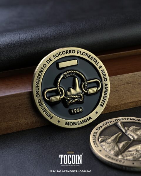 Moeda militar personalizada – challenge coin – 299-19601-CSMONTRJ-CG0616C