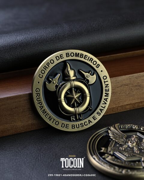 Moeda militar personalizada – challenge coin – 299-19821-40ANOSGBSRJ-CG0620C