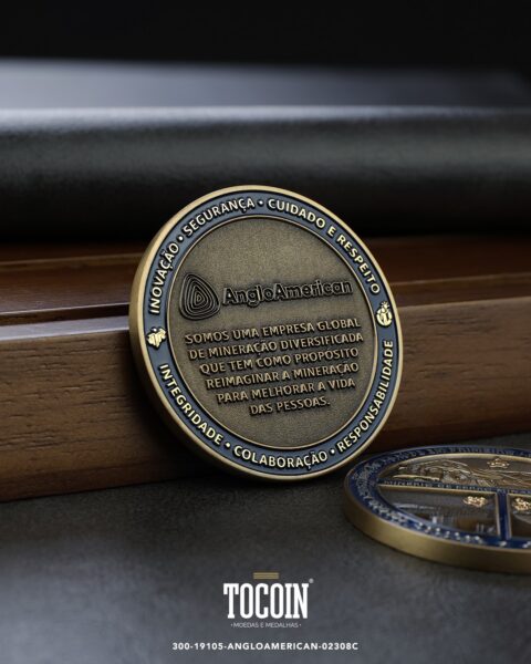 Moeda corporativa personalizada (challenge coin) – presente para funcionários e empresas – 300-19105-ANGLOAMERICAN-02308C