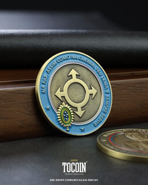 Moeda militar personalizada – challenge coin – 300-20039-COMUNICACAO-00016C