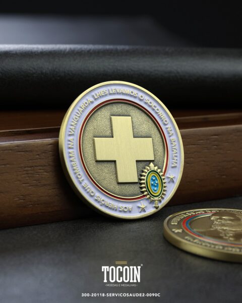 Moeda militar personalizada – challenge coin – 300-20118-SERVICOSAUDE2-0090C