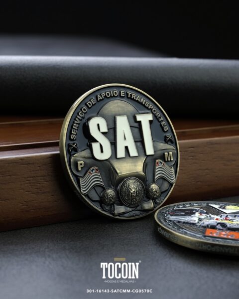 Moeda militar personalizada – challenge coin – 301-16143-SATCMM-CG0570C