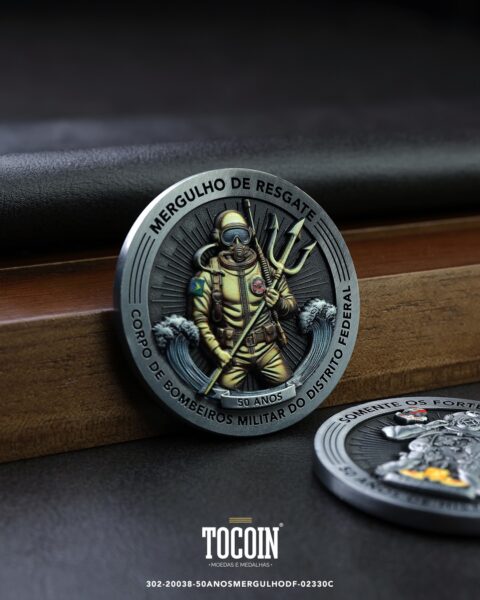 Moeda militar personalizada – challenge coin – 302-20038-50ANOSMERGULHODF-02330C