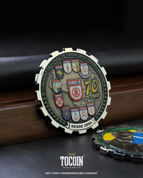 Moeda militar personalizada – challenge coin – 303-19287-CROENGENHARIA-CG0654C