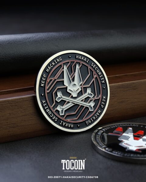 Moeda corporativa personalizada (challenge coin) – presente para funcionários e empresas – 303-20071-HAKAISECURITY-CG0673B