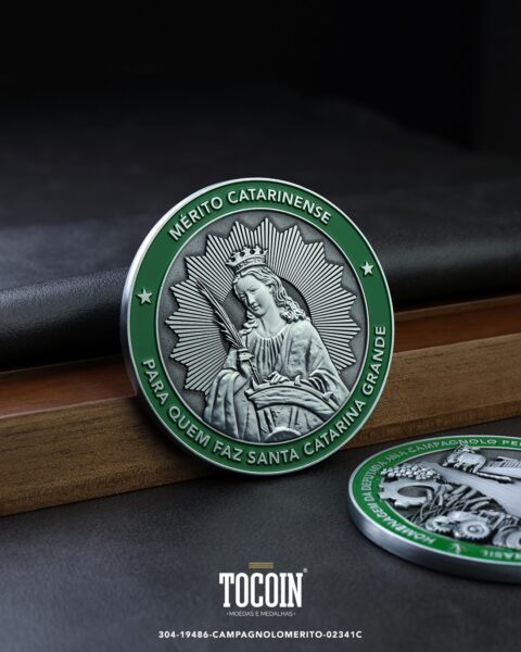 Moeda corporativa personalizada (challenge coin) – presente para funcionários e empresas – 304-19486-CAMPAGNOLOMERITO-02341C