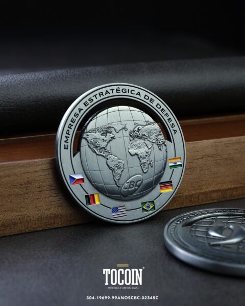Moeda corporativa personalizada (challenge coin) – presente para funcionários e empresas – 304-19699-99ANOSCBC-02345C