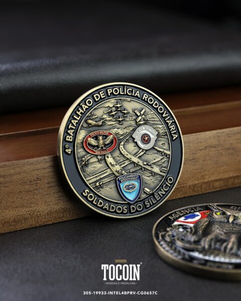 Moeda militar personalizada – challenge coin – 305-19933-INTEL4BPRV-CG0657C