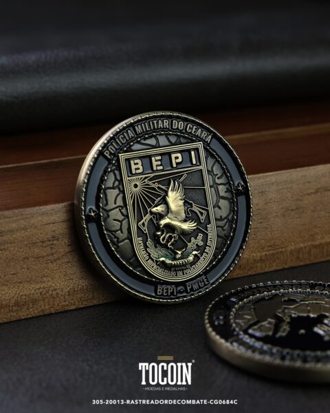 Moeda militar personalizada – challenge coin – 305-20013-RASTREADORDECOMBATE-CG0684C