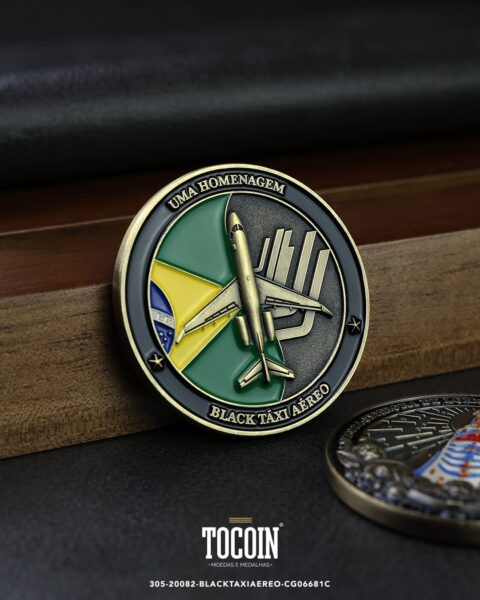 Moeda corporativa personalizada (challenge coin) – presente para funcionários e empresas – 305-20082-BLACKTAXIAEREO-CG06681C
