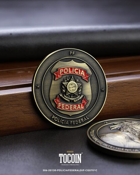 Moeda militar personalizada – challenge coin – 306-20130-POLICIAFEDERALDIP-CG0701C