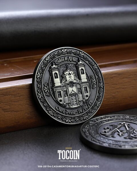 Moeda corporativa personalizada (challenge coin) – presente para funcionários e empresas – 306-20156-CASAMENTORUBIAEARTUR-CG0709C