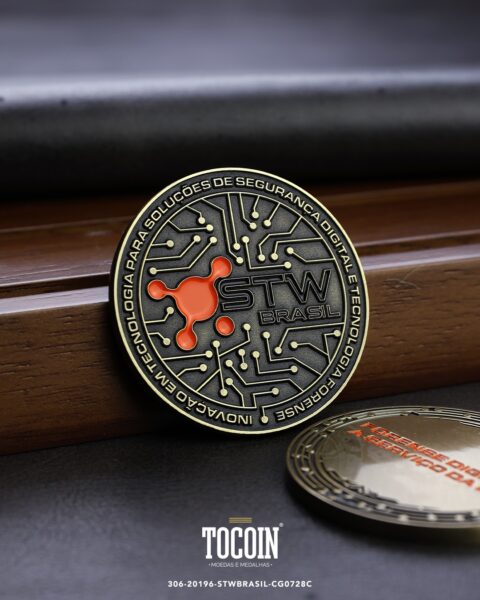 Moeda corporativa personalizada (challenge coin) – presente para funcionários e empresas – 306-20196-STWBRASIL-CG0728C