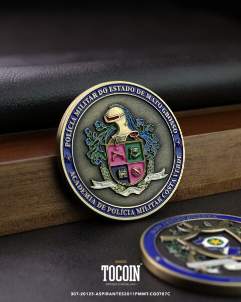 Moeda militar personalizada – challenge coin – 307-20125-ASPIRANTES2011PMMT-CG0707C