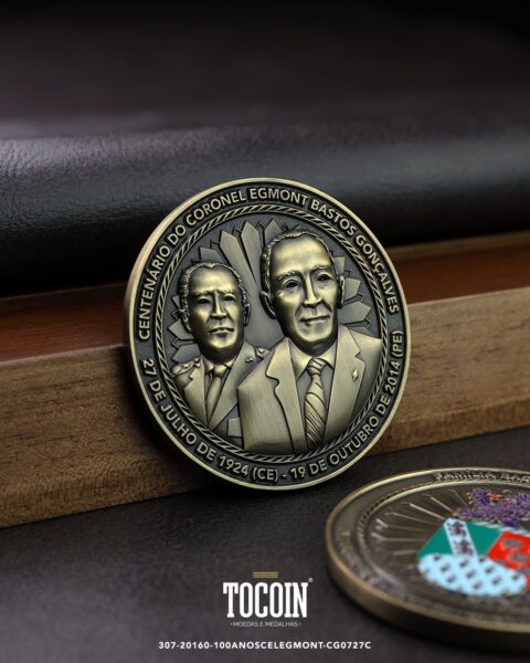 Moeda corporativa personalizada (challenge coin) – presente para funcionários e empresas – 307-20160-100ANOSCELEGMONT-CG0727C