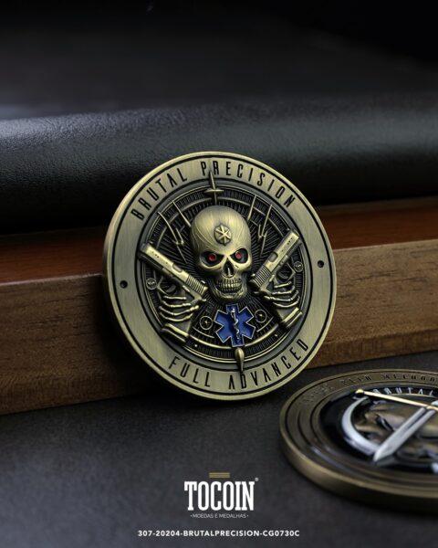 Moeda corporativa personalizada (challenge coin) – presente para funcionários e empresas – 307-20204-BRUTALPRECISION-CG0730C