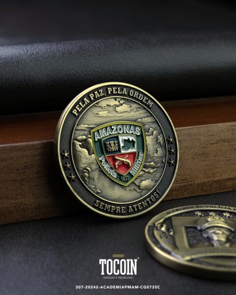Moeda militar personalizada – challenge coin – 307-20242-ACADEMIAPMAM-CG0735C