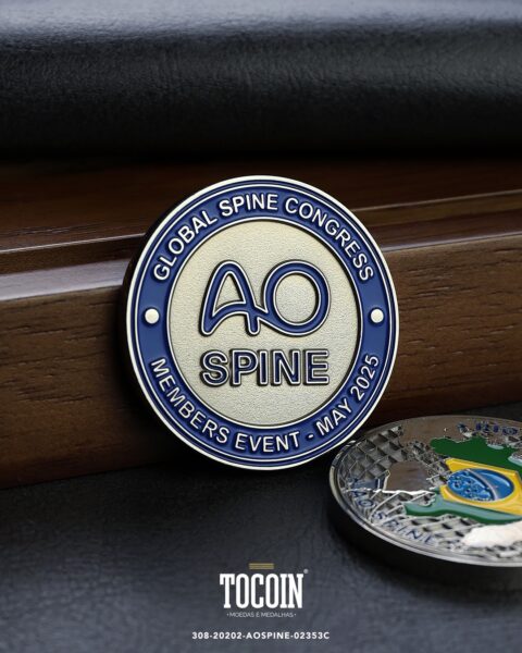 Moeda corporativa personalizada (challenge coin) – presente para funcionários e empresas – 308-20202-AOSPINE-02353C