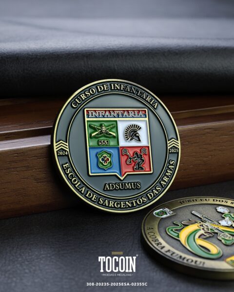 Moeda militar personalizada – challenge coin – 308-20235-2025ESA-02355C