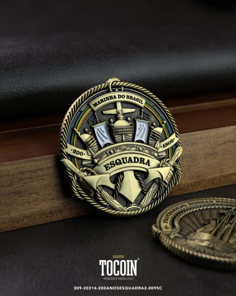 Moeda militar personalizada – challenge coin – 309-20314-200ANOSESQUADRA2-0095C