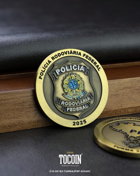 Moeda militar personalizada – challenge coin – 310-20183-TURMA3PRF-02360C