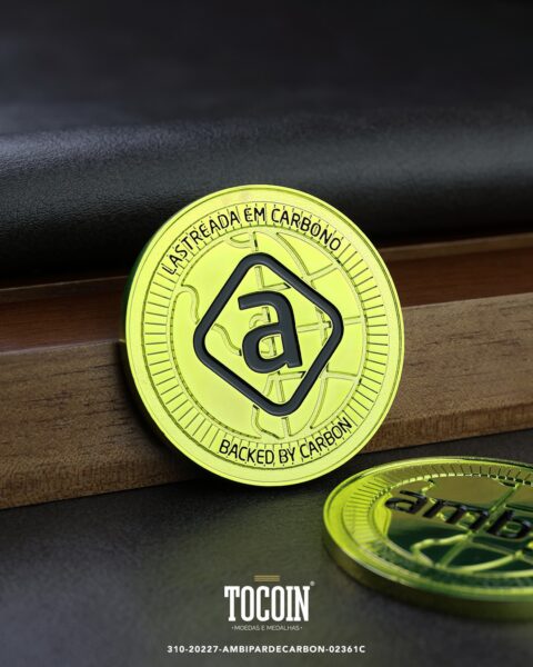 Moeda corporativa personalizada (challenge coin) – presente para funcionários e empresas – 310-20227-AMBIPARDECARBON-02361C