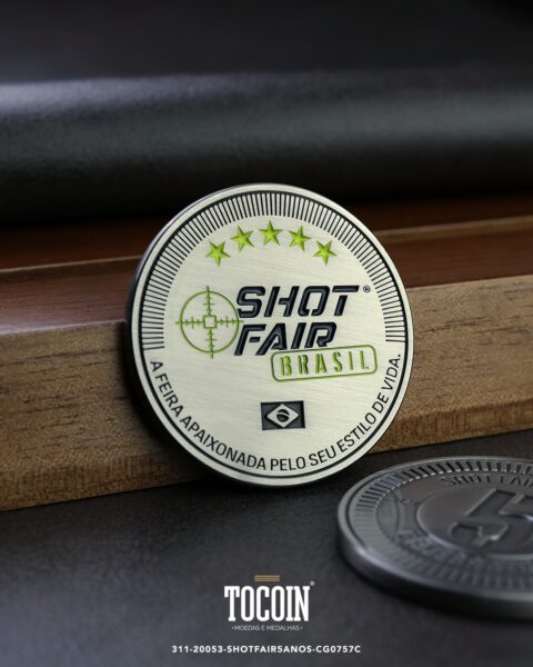 Moeda corporativa personalizada (challenge coin) – presente para funcionários e empresas – 311-20053-SHOTFAIR5ANOS-CG0757C