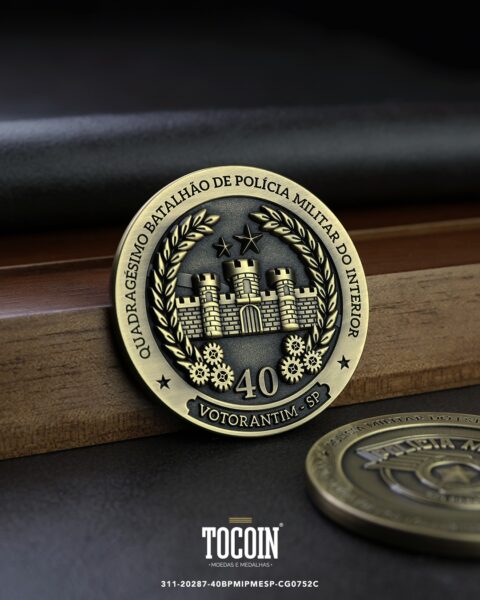 Moeda militar personalizada – challenge coin – 311-20287-40BPMIPMESP-CG0752C