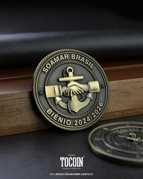 Moeda corporativa personalizada (challenge coin) – presente para funcionários e empresas – 311-20342-SOAMARBR-CG0761C