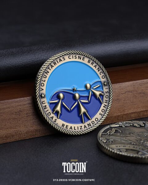 Moeda corporativa personalizada (challenge coin) – presente para funcionários e empresas – 313-20333-VCBCOIN-CG0769C