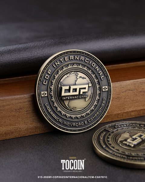 Moeda corporativa personalizada (challenge coin) – presente para funcionários e empresas – 315-20289-COP2025INTERNACIONAL7CM-CG0781C