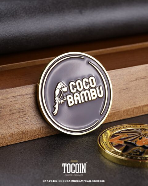 Moeda corporativa personalizada (challenge coin) – presente para funcionários e empresas – 317-20437-COCOBAMBUCAMPEAO-CG0803C