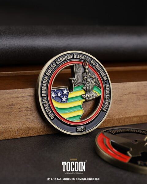 Moeda militar personalizada – challenge coin – 319-15163-MUQUEMCBMGO-CG0808C